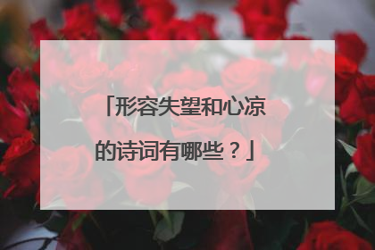 形容失望和心凉的诗词有哪些?