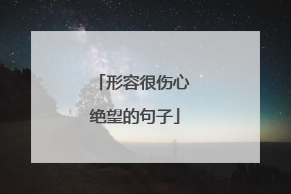 形容很伤心绝望的句子