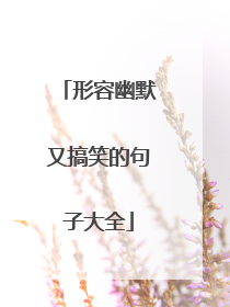 形容幽默又搞笑的句子大全
