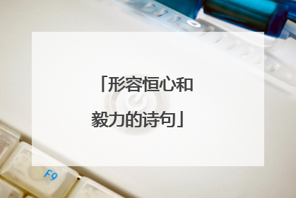 形容恒心和毅力的诗句