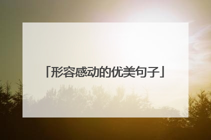 形容感动的优美句子