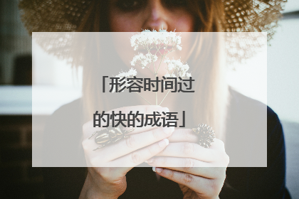 形容时间过的快的成语
