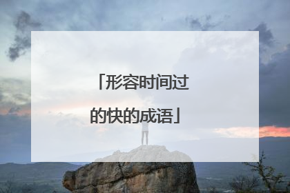 形容时间过的快的成语