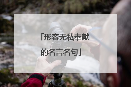 形容无私奉献的名言名句