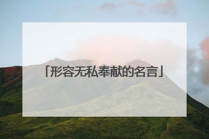 形容无私奉献的名言
