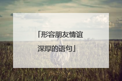 形容朋友情谊深厚的语句