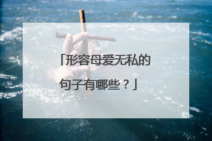 形容母爱无私的句子有哪些?