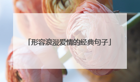 形容浪漫爱情的经典句子