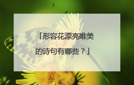 形容花漂亮唯美的诗句有哪些?