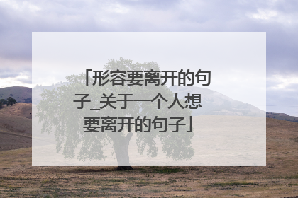 形容要离开的句子_关于一个人想要离开的句子