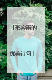 形容雨的优美诗句