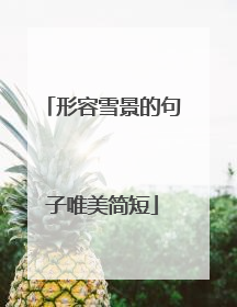形容雪景的句子唯美简短
