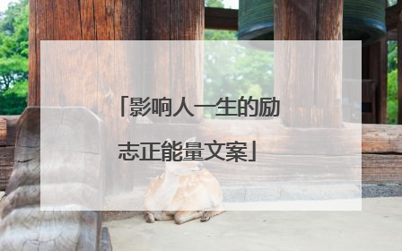 影响人一生的励志正能量文案