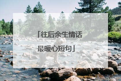 往后余生情话最暖心短句