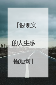 很现实的人生感悟短句