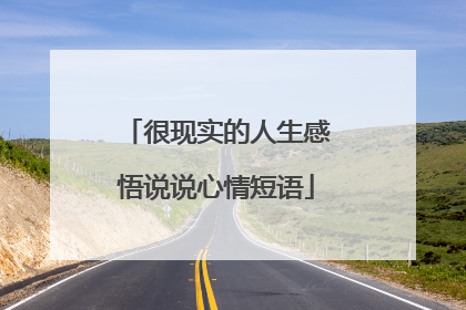 很现实的人生感悟说说心情短语