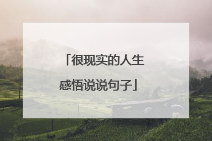 很现实的人生感悟说说句子