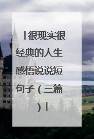 很现实很经典的人生感悟说说短句子(三篇)