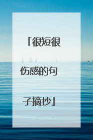 很短很伤感的句子摘抄