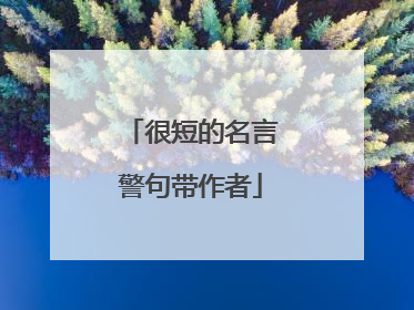 很短的名言警句带作者