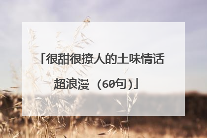 很甜很撩人的土味情话超浪漫 (60句)