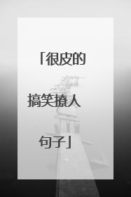 很皮的搞笑撩人句子