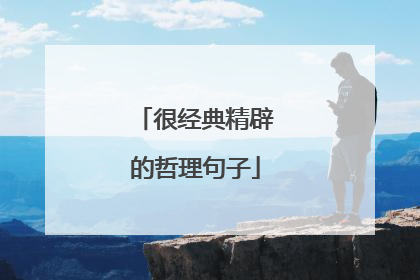 很经典精辟的哲理句子
