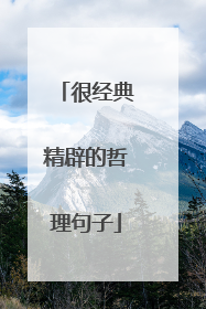 很经典精辟的哲理句子