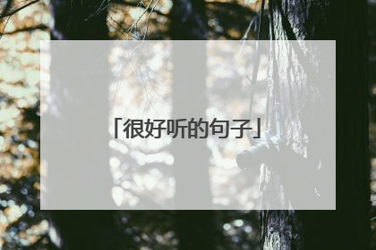 很好听的句子