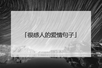 很感人的爱情句子