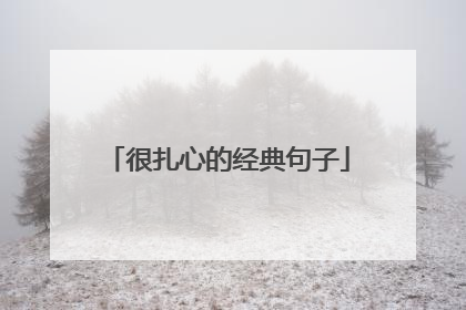 很扎心的经典句子