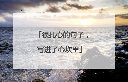 很扎心的句子，写进了心坎里