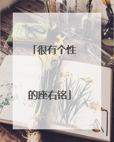 很有个性的座右铭