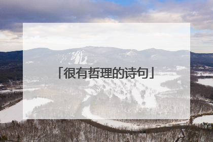 很有哲理的诗句