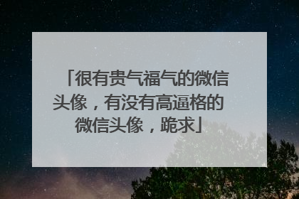 很有贵气福气的微信头像,有没有高逼格的微信头像,跪求