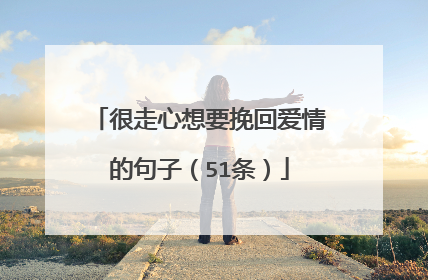 很走心想要挽回爱情的句子(51条)