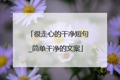 很走心的干净短句_简单干净的文案