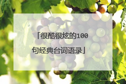 很酷很炫的100句经典台词语录