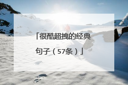 很酷超拽的经典句子(57条)