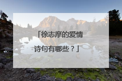 徐志摩的爱情诗句有哪些?