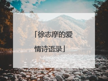 徐志摩的爱情诗语录