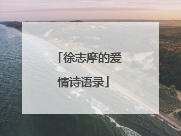 徐志摩的爱情诗语录