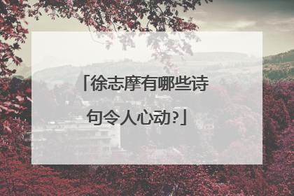 徐志摩有哪些诗句令人心动?