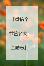 微信个性签名大全励志