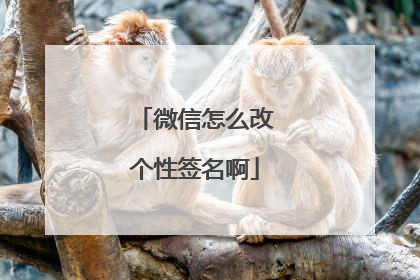 微信怎么改个性签名啊