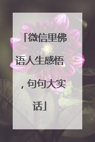 微信里佛语人生感悟,句句大实话