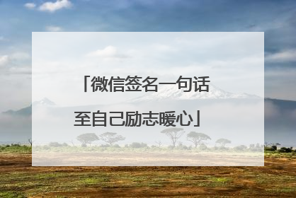 微信签名一句话至自己励志暖心