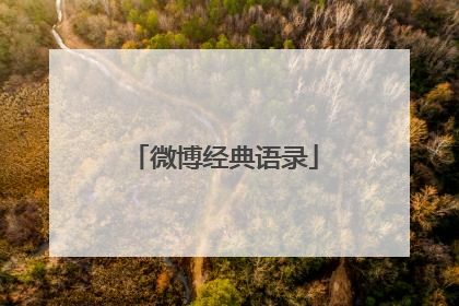微博经典语录