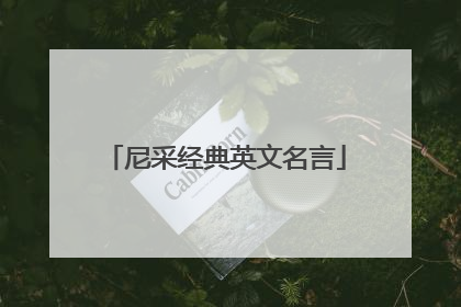 尼采经典英文名言