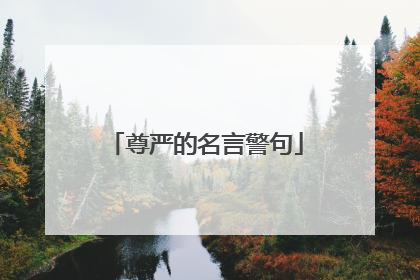尊严的名言警句